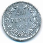 Finland, 50 pennia, 1907