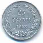 Finland, 25 pennia, 1908