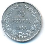 Finland, 25 pennia, 1908