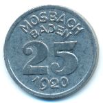 Мосбах., 25 пфеннигов (1920 г.)