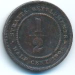 Straits Settlements, 1/2 cent, 1908