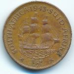South Africa, 1/2 penny, 1943