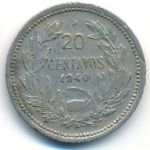 Chile, 20 centavos, 1940