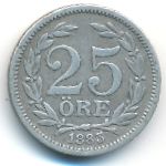 Sweden, 25 ore, 1883