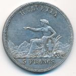 Switzerland, 5 франков, 1863