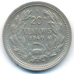 Chile, 20 centavos, 1940