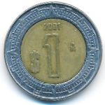 Мексика, 1 песо (2001 г.)