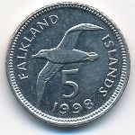 Falkland Islands, 5 pence, 1998