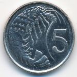 Cayman Islands, 5 cents, 1999