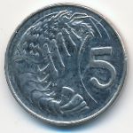 Cayman Islands, 5 cents, 2002