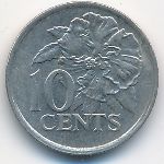 Trinidad & Tobago, 10 cents, 1990