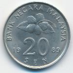 Malaysia, 20 sen, 1989