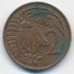 New Zealand, 2 cents, 1975
