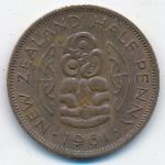 Новая Зеландия, 1/2 пенни (1961 г.)