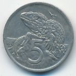 New Zealand, 5 cents, 1969
