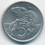 New Zealand, 5 cents, 1972