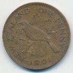 New Zealand, 1 penny, 1961