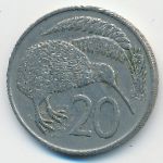 New Zealand, 20 cents, 1967