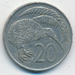 New Zealand, 20 cents, 1967