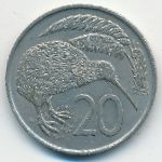 New Zealand, 20 cents, 1967