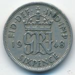 Great Britain, 6 pence, 1948
