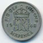 Great Britain, 6 pence, 1948