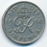 Great Britain, 6 pence, 1950