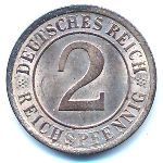 Веймарская республика, 2 рейхспфеннига (1924 г.)