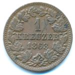 Нассау, 1 крейцер (1863 г.)