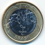 Brazil, 1 real, 2014