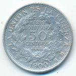 Bolivia, 50 centavos, 1900