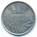 Argentina, 2 pesos, 2002
