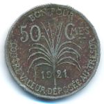 Guadeloupe, 50 centimes, 1921