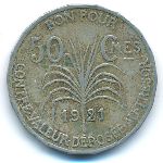Guadeloupe, 50 centimes, 1921