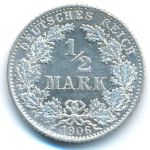 Germany, 1/2 mark, 1906