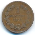 Baden, 1 kreuzer, 1851