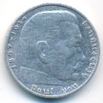 Nazi Germany, 2 reichsmark, 1937