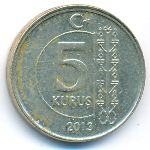 Turkey, 5 kurus, 2013