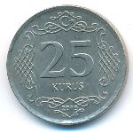 Turkey, 25 kurus, 2019