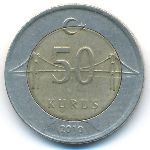 Turkey, 50 kurus, 2010