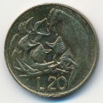 San Marino, 20 lire, 1975