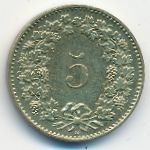 Switzerland, 5 rappen, 2000