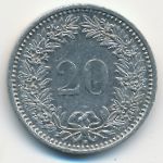 Switzerland, 20 rappen, 1993