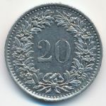 Switzerland, 20 rappen, 1975