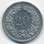 Switzerland, 20 rappen, 1974