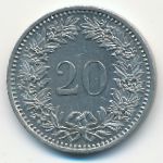 Switzerland, 20 rappen, 1982