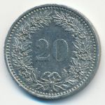 Switzerland, 20 rappen, 1987
