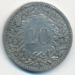 Switzerland, 20 rappen, 1884