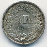 Switzerland, 1/2 franc, 1964