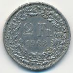 Switzerland, 2 francs, 1968